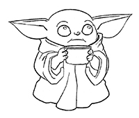 Baby Yoda - Kleurplaat004