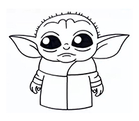 Baby Yoda - Kleurplaat007
