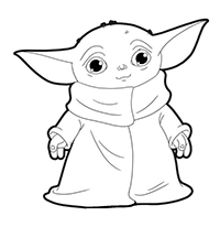 Baby Yoda - Kleurplaat008