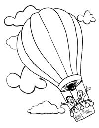 Luchtballon - Kleurplaat003