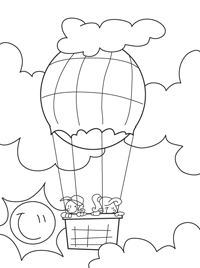 Luchtballon - Kleurplaat004