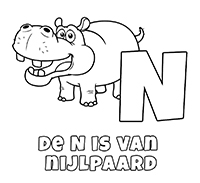 Nijlpaarden - Kleurplaat011