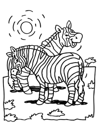 Zebras - Kleurplaat010
