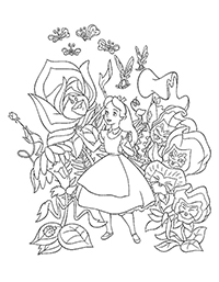 Alice In Wonderland - Kleurplaat011