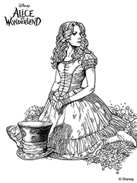 Alice In Wonderland - Kleurplaat016