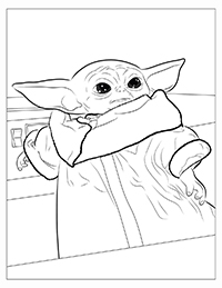Baby Yoda - Kleurplaat021