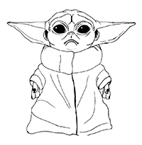 Baby Yoda - Kleurplaat033