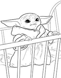 Baby Yoda - Kleurplaat034
