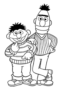Bert En Ernie - Kleurplaat003