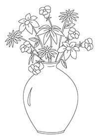 Bloemen In Vaas - Kleurplaat001