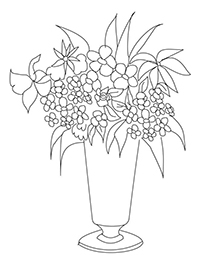 Bloemen In Vaas - Kleurplaat004