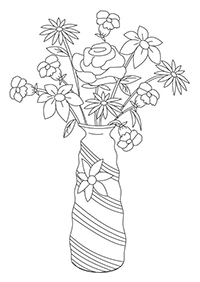 Bloemen In Vaas - Kleurplaat014