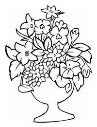 Bloemen In Vaas - Kleurplaat015