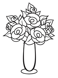 Bloemen In Vaas - Kleurplaat020