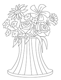 Bloemen In Vaas - Kleurplaat022
