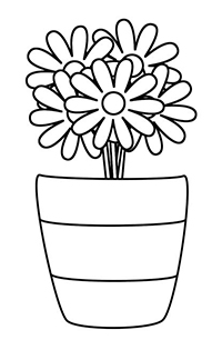 Bloemen In Vaas - Kleurplaat025