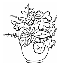Bloemen In Vaas - Kleurplaat026
