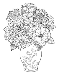 Bloemen In Vaas - Kleurplaat028