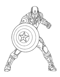 Captain America - Kleurplaat001