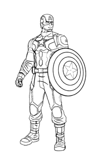 Captain America - Kleurplaat004