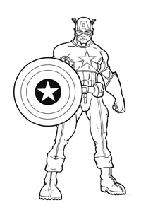 Captain America - Kleurplaat016
