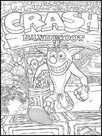 Crash Bandicoot - Kleurplaat004