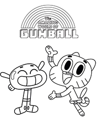 De Wonderlijke Wereld Van Gumball - Kleurplaat001