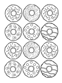 Donuts - Kleurplaat018