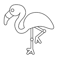 Flamingo - Kleurplaat001