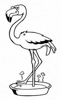 Flamingo - Kleurplaat012