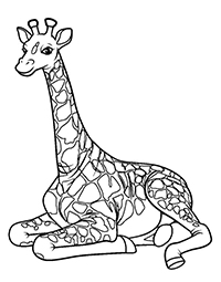 Giraffen - Kleurplaat002
