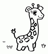 Giraffen - Kleurplaat003
