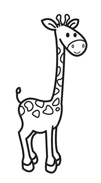 Giraffen - Kleurplaat006
