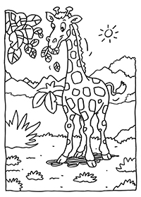 Giraffen - Kleurplaat011