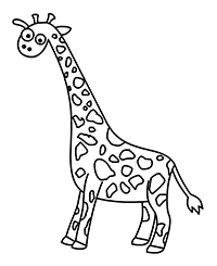 Giraffen - Kleurplaat016