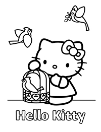 Hello Kitty - Kleurplaat011