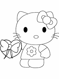 Hello Kitty - Kleurplaat027
