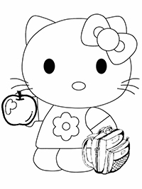 Hello Kitty - Kleurplaat029