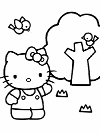 Hello Kitty - Kleurplaat035
