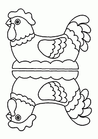 Kippen - Kleurplaat011