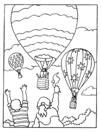 Luchtballon - Kleurplaat001