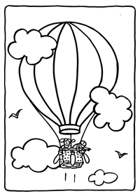 Luchtballon - Kleurplaat005