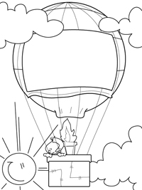 Luchtballon - Kleurplaat007