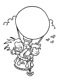 Luchtballon - Kleurplaat012