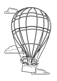 Luchtballon - Kleurplaat013