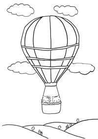Luchtballon - Kleurplaat019