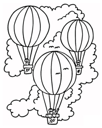 Luchtballon - Kleurplaat027