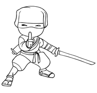 Mini Ninjas - Kleurplaat001