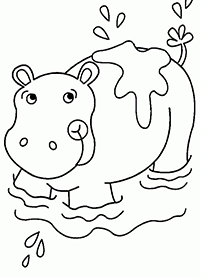 Nijlpaarden - Kleurplaat018