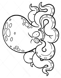 Octopussen - Kleurplaat009